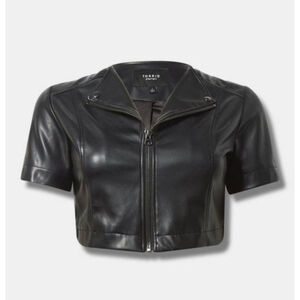 Torrid Black Faux Leather Cropped Jacket